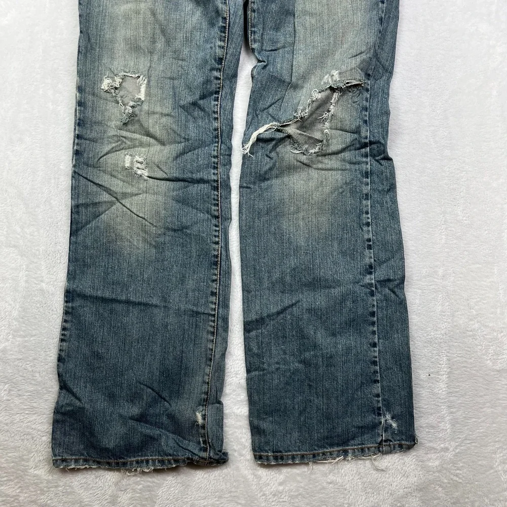 Vintage 90s Lucky Brand Hendrix Jeans Men's Blue Denim Distressed USA Made 34X33